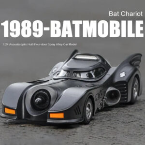 71497863c987d677 1:24 1989 Batmobile Die-cast Car with Batman Figure, Toys for Kids and Adults , Black