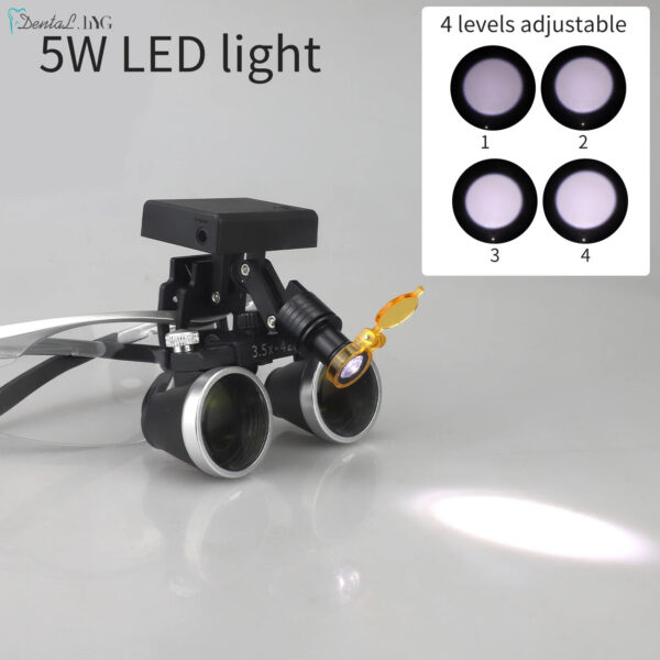 7151522e737b1dc3 Dental Loupes Dental Magnifier Dental Lab Medical Loupes Magnification Binocular 2.5/3.5x Headlight Wireless 5W Headlamp