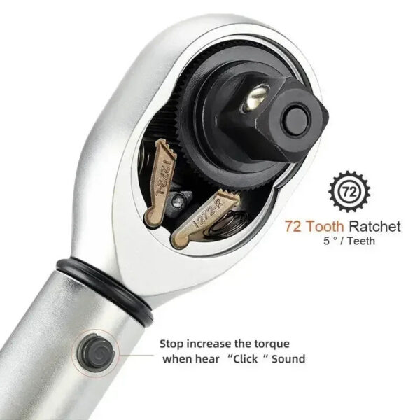 5-60N.m 3/8 Inch Square Drive Torques Key ±3% High Precision Torque Wrench Professional Bicycle Automotive Tool