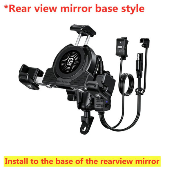 715ece2868a63a4b Motorcycle Phone Holder Wireless Charger Motorbike Moto Mirror Mobile Stand Support USB Fast Charging Cellphone Handlebar Mount