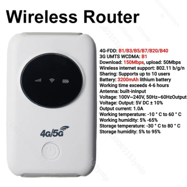 715fdfa6e4750eb3 3200mAh 4G Router 150Mbps Mobile Broadband Wide Coverage with SIM Card Slot 10 Users Wireless LTE WiFi Modem