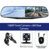 716028b28080910c 4.3 Inch Driving Recorder Car DVR Rearview Mirror Dual Lens Car Recorder 1080P IPS Front and Rear Camera Registrar Black Box New