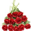 Artificial Rose Flower Dusty Rose Flower Silk Flowers 12 pcs with Long Stem Silk Roses Bouquet for Wedding Bridal Shower Party Home Decoration