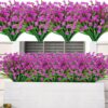 716c538839926714 AmyHomie 20 Bundles Artificial Flowers Outdoor UV Resistant Faux Flowers No Fade Fake Plastic Plants Garden Porch Window Box Decorating(Bright Yellow)