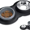 716cb2399c52530b BurgeonNest Dog Bowl Slow Feeder,4 in 1 Dog Food and Water Bowl with Stand Slow Down Eating Dog Puzzle Bowl Set with Non-Skid Silicone Mat for Small Medium Dogs