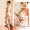 TOMORI Womens Sexy Cosplay Lingerie Set Ruffle Baby Doll Teddy Outfit Bra and Pantie Nightie with Choker