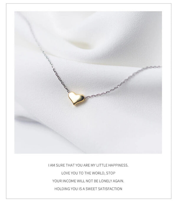 71a2c11910babecb Modian Gold Color Heart Simple Tiny Fashion Chain Pendant Necklaces Classic Girls 925 Sterling Silver Jewelry For Women Gift