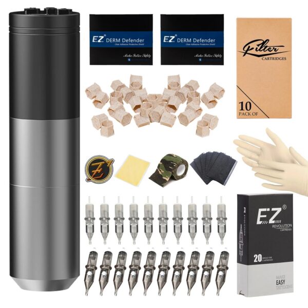 71baacdf0ca24cf6 EZ Wireless Cartridge Tattoo Machine Pen Rotaty Battery Pen with Portable Power 1600mAh LED Digital Display Tattoo Gun Supply