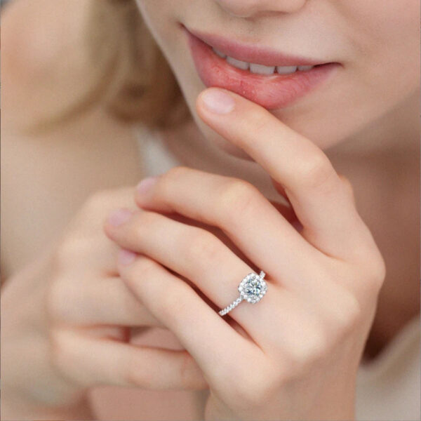 71df08b92e62dc07 100% Real Moissanite Ring Adjustable Size S925 Sliver D VVS1 Pass Diamond Test Pen GRA Certificate 18K Plating Rings for Women