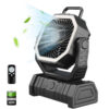 71f91c480392d1a1 20000mAh High-Capacity Battery LED Light Camping Fan Movable Wireless Air Circulators Outdoor Ventilador with Hook