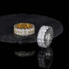 71fb33ff6ca7ba84 Hip Hop Jewelry Double Row Zircon Trendy Brand Full Diamond Gold Men's Ring