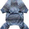 720010fc4a2ff760 Knitted Dog Pajamas, Dog Clothes for Small Dogs Girl Boy, Pet Onesie with Feet, Cat Outfit, Dark Heather Grey, Large