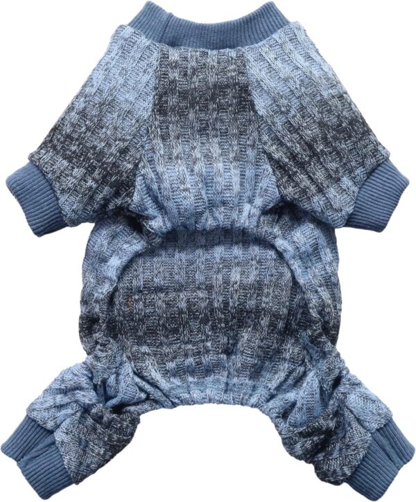 720010fc4a2ff760 Knitted Dog Pajamas, Dog Clothes for Small Dogs Girl Boy, Pet Onesie with Feet, Cat Outfit, Dark Heather Grey, Large