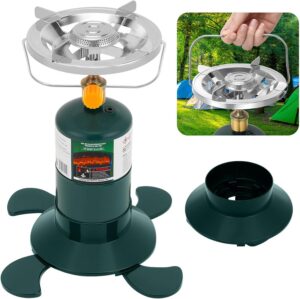 7214618a0e300a4e Camping Stove Propane, Portable Backpacking Cooker with Single Burner, Adjustable Flame, Foldable Base, Camp Stove Kit for Outdoor Cooking, Hiking, Emergency Essential (Fuel not Included)
