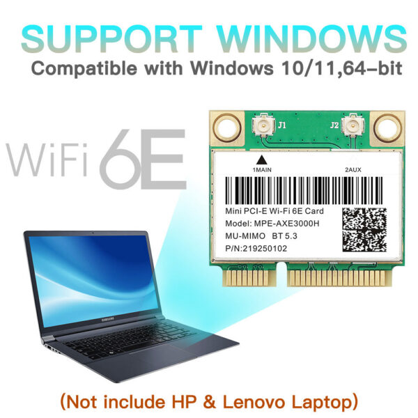 WiFi 6E AX210HMW Mini PCI-E Wifi Network Bluetooth 5.3 AX210 Card 802.11AX Wireless Wi-Fi Adapter For Desktop Laptop