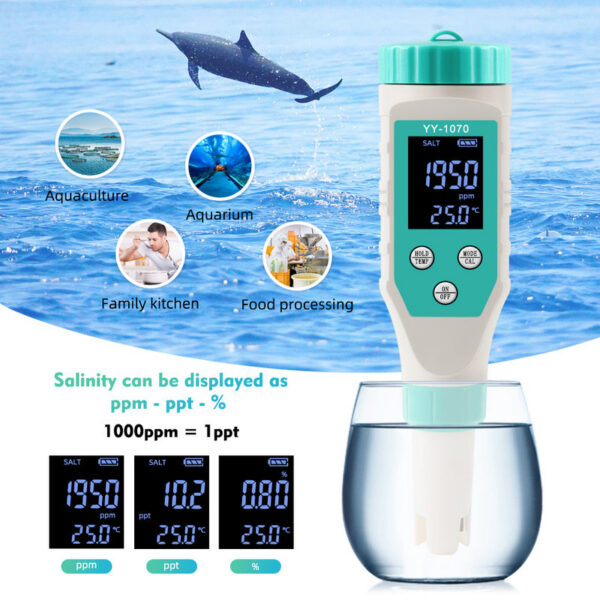 7228008f6a7e376f 7 in 1 PH/Free Chlorine/ORP/EC/TDS/Salt/Temp pH Meter Swimming Pool Saity Tester IP67 Waterproof for Aquarium Aquaculture Spa