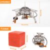 Portable Camping Gas Stove with Piezo Ignition 3500W Outdoor Camping Stove Backpacking Burner Windproof Fishing Stove for BBQ Hiking Picnic Camping Cooking Stoves with Carrying Case Adapters Converter