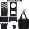 Lineslife Wood Burning Camp Stove, Portable Cast Iron Camping Wood Stove, Black Woodstove with Carrying Case for Backpacking Outdoor Cooking