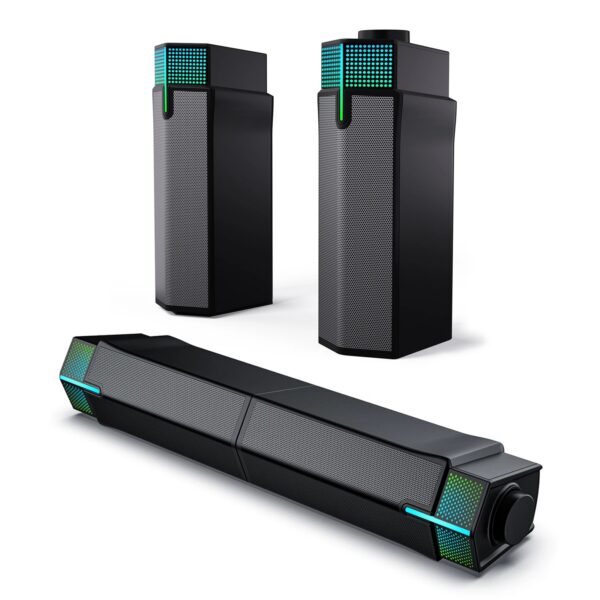 724a305ff71497bd Jeecoo M20 Bluetooth Computer Speakers for PC Desktop Monitor, Wired USB-Powered,Combine/Separate to Customize Your Desk