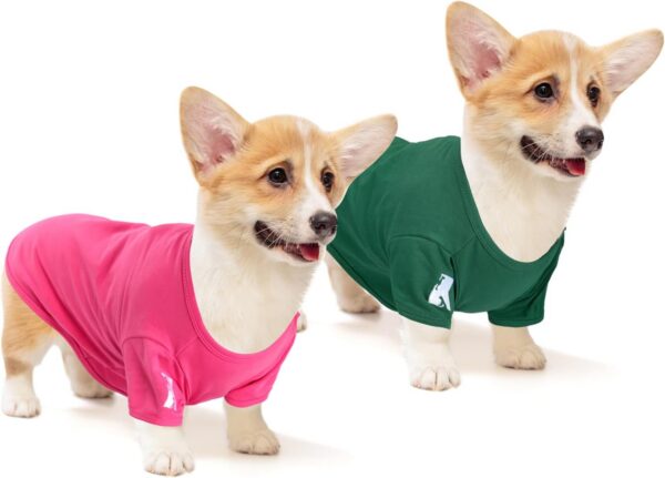 725e4f8e5ca4aad1 Koneseve Dog Shirts Soft Cotton Dog Clothes Stretchy T-Shirt for Small Medium Large Dogs Cat Shirt Breathable Puppy Outfit Kitten Apparel Pet Pullover Tee Blank Basic Sweatshirt 2-Pack Blue & Red 5XL
