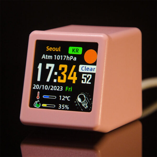 7266b9ab1f3ead93 Small Portable Smart Wifi Station Display Weather Temperature Humidity Time Alarm Clock Desktop Decoration