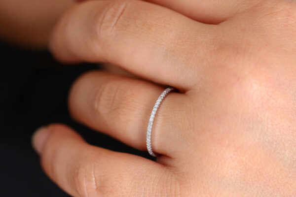 7266c843cc43b8df sier single row zircon female micro-set fashion full diamond thin ring party birthday gift wholesale