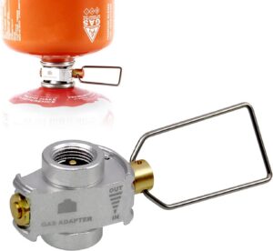 7274fa081b526d8f RULLINE Backpacking Fuel Transfer Device Gas Canister Refill Adapter, Portable Outdoor Gas Saver, Camping Canister Vent Valve