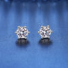 72754f57a366d577 GRA 100% Real Sterling Silver With 2 Certificates Moissanite 6 prong Earrings D Color Stud For Women Top Quality Wedding Jewelry