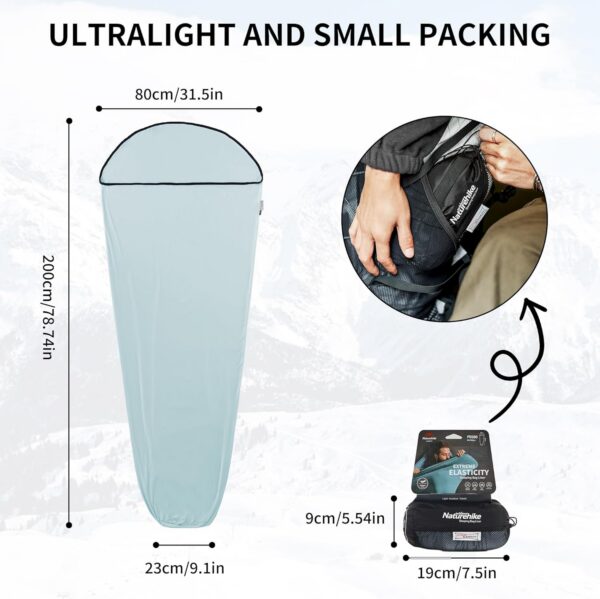 727f4b0d094234c8 Naturehike Hüttenschlafsack Seidenschlafsack Seide Ultraleicht Schlafsack Inlet Hohe Elastizität und Reißfestigkeit 360g für Sommer, Rucksackreise, Hotels und Hütte