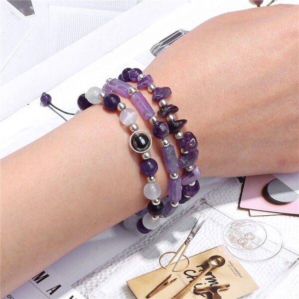 7297a72a5a29eb3c 3pcs/Set Body-Purifying Amethyst Bracelet Weight Loss, Yoga, Meditation - Healing Stone Jewelry for Women and Men