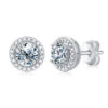 72a619ceea56b679 GRA Zircon Moissanite Diamond Stud Earrings for Women Real 925 Sterling Silver Round Halo Earrings Luxury Wedding Fine Jewelry