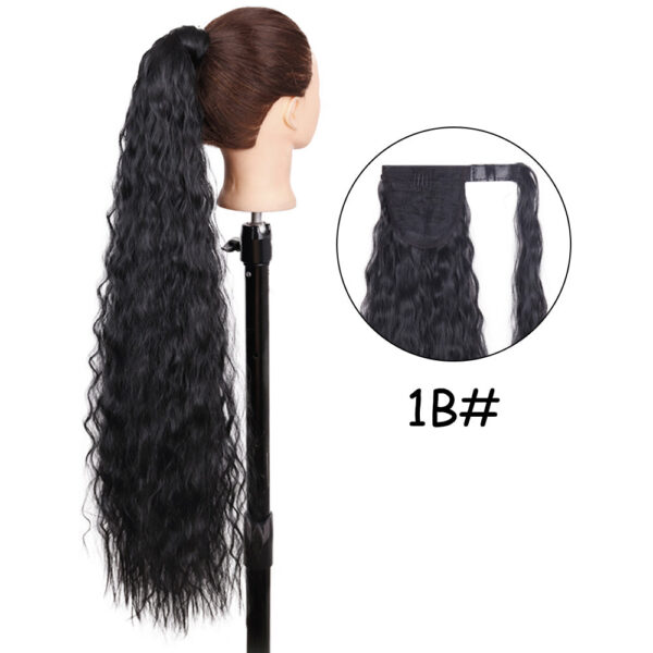 72c0554d1f214548 34inches Synthetic Ponytail Hair Extension Clip in Fake Wig Hairpiece Blonde Wrap Around Pigtail Long Smooth Overhead Pony Tail