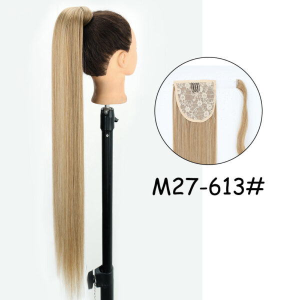 72c78c626f11712f 34inches Synthetic Ponytail Hair Extension Clip in Fake Wig Hairpiece Blonde Wrap Around Pigtail Long Smooth Overhead Pony Tail