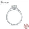 BAMOER D Color Ring For Women Diamond Moissanite Rings Sterling Sier Engagement Bands Fine Jewelry
