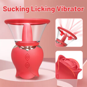 72f845266a3f37e8 Rose Tongue Licking Cup Sucking Clit Clitoris Dildo Nipple Pussy Stimulator Silicone Adult Sex Toys For Women Couple Joinjjtoy