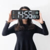 73071ac03ab04c4c Large Digital Wall Remote Control Temp Date Week Display Power Off Memory Table Clock Wall-mounted Dual Alarms LED Clocks