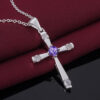 sterling Sier crystals cross Pendant diamond Necklace For Women fashion party wedding accessories Jewelry gifts
