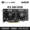 731e0a5cd3c1206b MLLSE AMD RX 8GB 2048SP Graphics Card GDDR5 256Bit PCI-E 3.0 ×16 8Pin Radeon GPU Rx 580 Gaming Placa De Video
