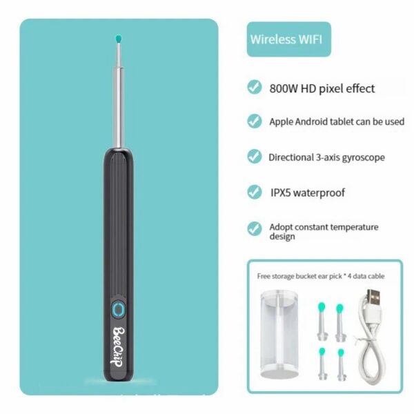 Wireless WiFi Pick Otoscope Camera Borescope Luminous Wax Cleaning Teeth Oral Inspection Health Care Ear Cleaner