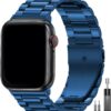 732c0af26b8f96c8 EPULY Compatible with Apple Watch Band 42mm 44mm 45mm 38mm 40mm 41mm, Business Stainless Steel Metal Wristband for iWatch SE & Series 7 6 5 4 3 2 1 for Men Women (Silver, 41mm 40mm 38mm)
