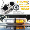 12" 36 LED 18 Watts Emergency Hazard Warning Security Roof Top Flash Strobe Mini Light Bar with Magnetic Mount, for Plow or Tow