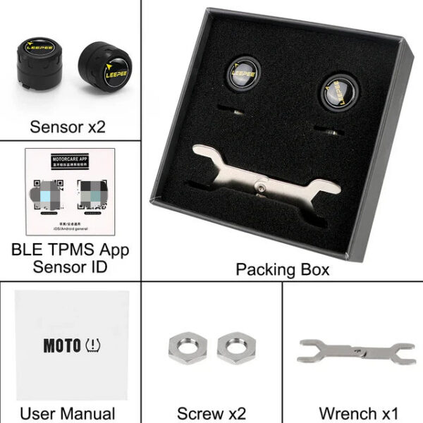 734927ae7777e3b9 Motorcycle TPMS 2 Sensors Bluetooth 4.0 5.0 Tire Pressure Monitoring System Pit Bike Tyre Tester Diagnostic Set Moto Accessories