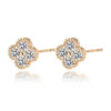 1.2ct Moissanite Clover Women Rose Gold Plated Iced Mosan Diamond Pendant Necklace Sterling Sier Pass Tester Gift
