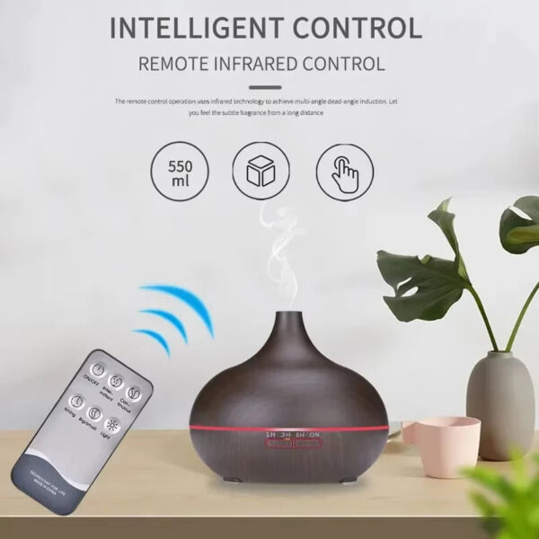 734cdc23e90f5f54 Air Humidifier Aromatherapy Essential Oil Diffuser Wood Grain 500ml Ultrasonic Remote Control 7 Color Lights For Home Bedroom
