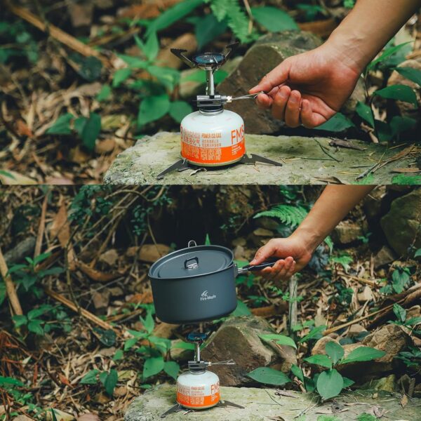Fire-Maple Titanium Gas Canister Stand Foldable Fuel Gas Tank Bracket Support Lightweight Gas Bottle Tripod Cartridge Holder for Camping Fishing Cycling