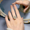 735727ddfe23ae7e S Sier 9×13mm White Grade G Pigeon Egg-Shaped High-Carbon Zircon Fashion Minimalist Ring