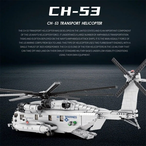 735f3971e58fbf95 2192PCS CH-53E Transport Helicopter Building Blocks Army Plane Military Fighter Model Assembly Bricks Kids DIY Toys Holiday Gift