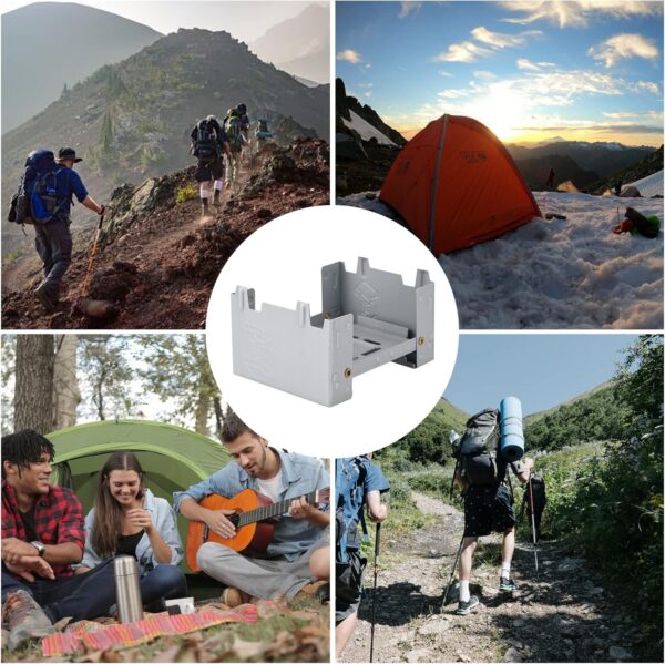 7373ecdfdedadc51 Folding Alcohol Stove, Spirit Burner 95 x 75mm Solid Alcohol Fuel Stove Portable Camping Stove for For Hiking, Camping, BBQ, Picnic, Outdoor To Boil Water, Make Coffee Pocket Stove Burner