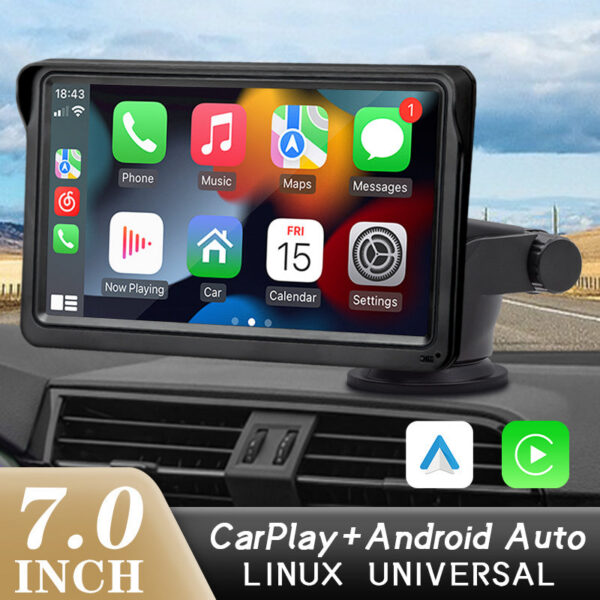 73830b25c831f8ca Hippcron CarPlay Android Auto Car Radio Multimedia Video Player 7inch Portable Touch Screen With USB AUX For Rear View Camera