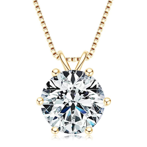 Lnngy 0.5ct-5ct Moissanite Pendant Necklace With Certificate For Women Original Real 925 Silver Chain Solitaire Drop Necklaces